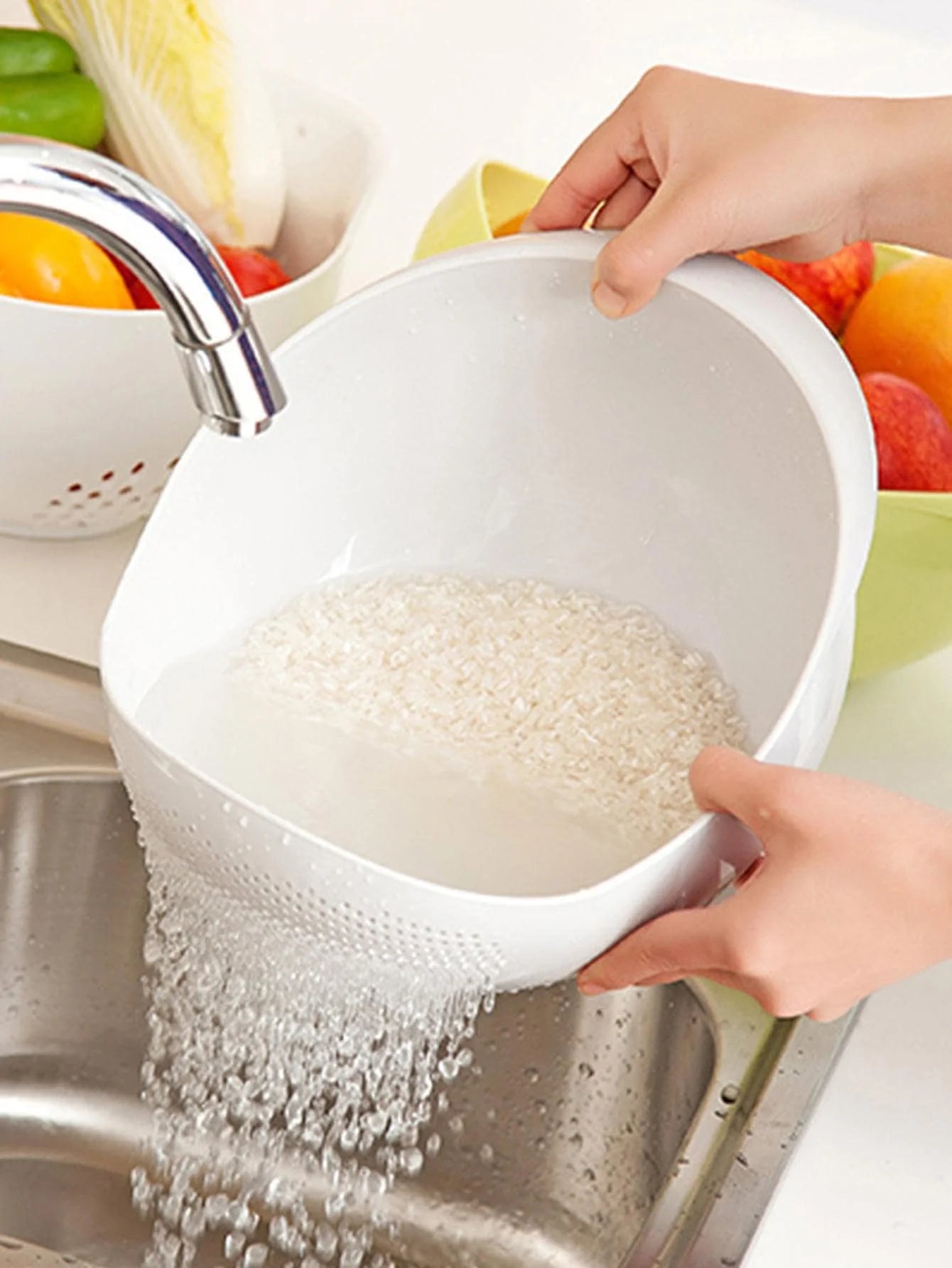 Colander Rice Washing Basket