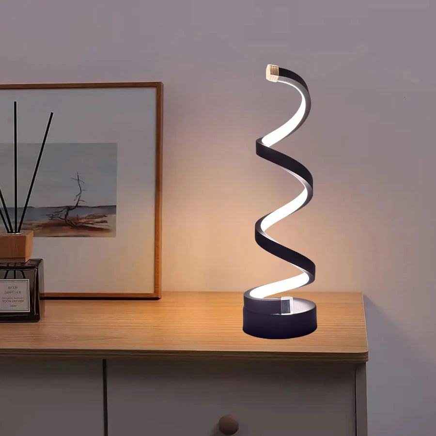 Modern Spiral Touch Bedside Lamp