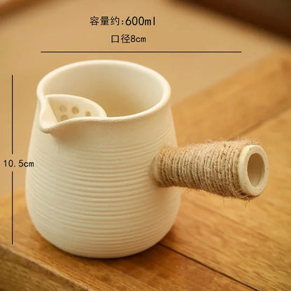 Ceramic Baked Milk Tea Pot Can Be Dry Boiled Boiled Tea Warm Milk Pot Teapot Tea Infuser