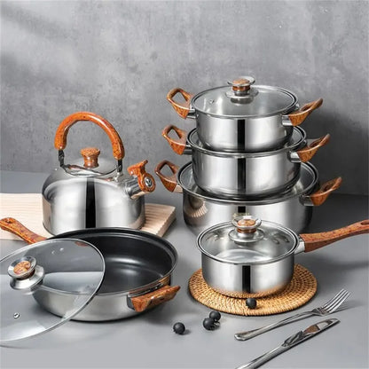 12pcs Stainless Steel Cookware Set