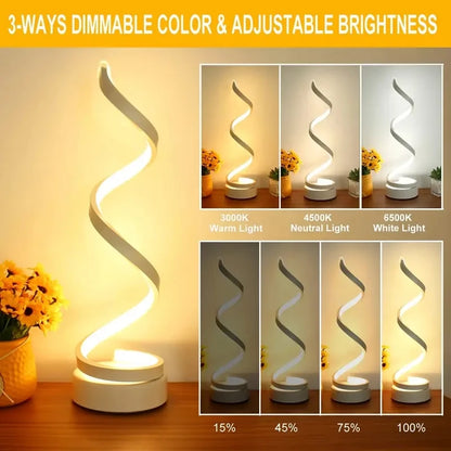 Modern Spiral Touch Bedside Lamp