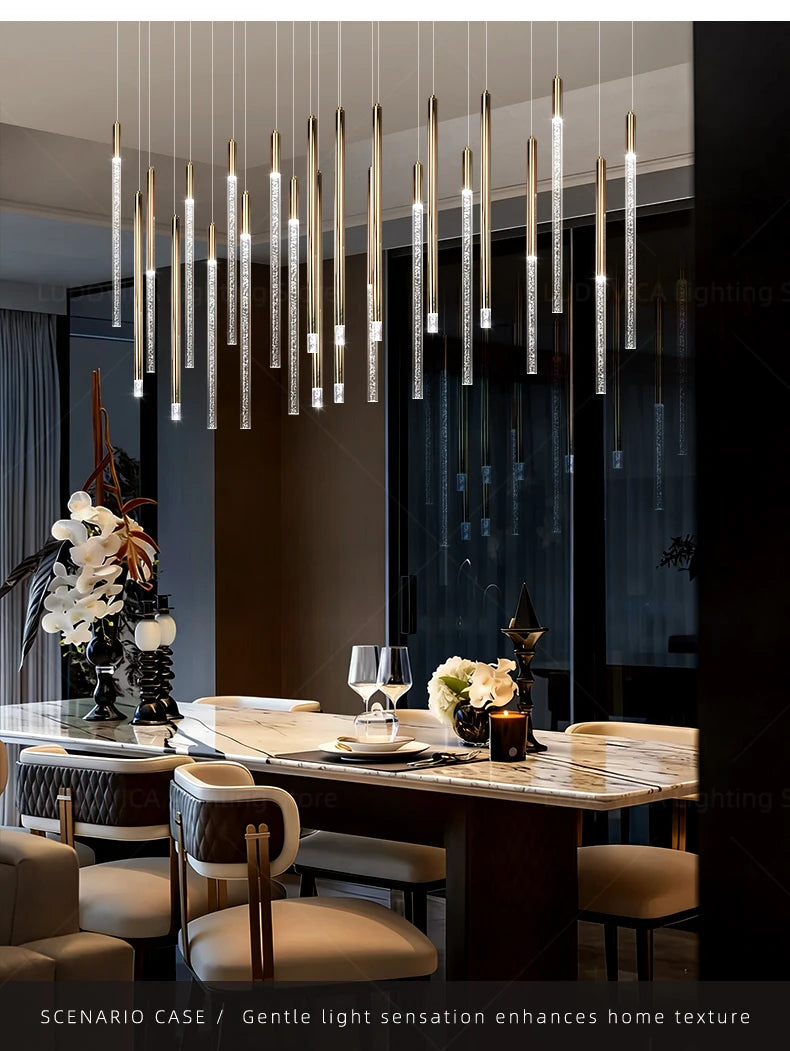 Modern Ceiling Chandeliers Kitchen Island Acrylic Pendant Light Chandelier Over the Dining Table Lighting Luxury Hanging Lamp