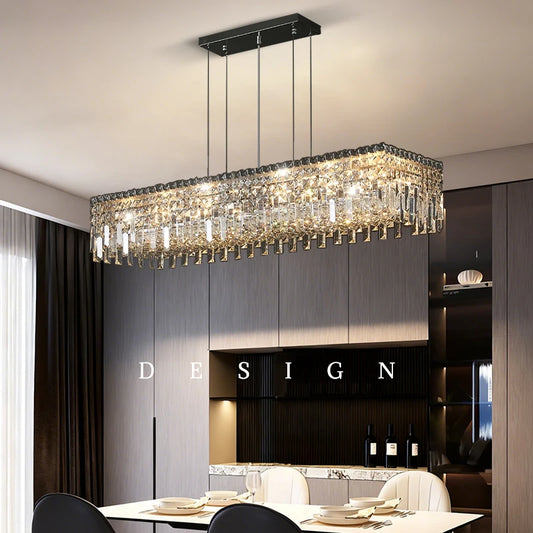 Pendant Lamp for Kitchen Over the Table Nordic Luxury Dining Room Crystal Chandelier Indoor Kitchen Island Crystal Hanging Lamp