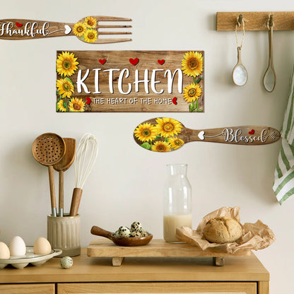 Creative Romantic Sunflower Kitchenware Self Adhesive Removable PVC Wall Stickers Room Kitchen Living Room Decoration Stickers