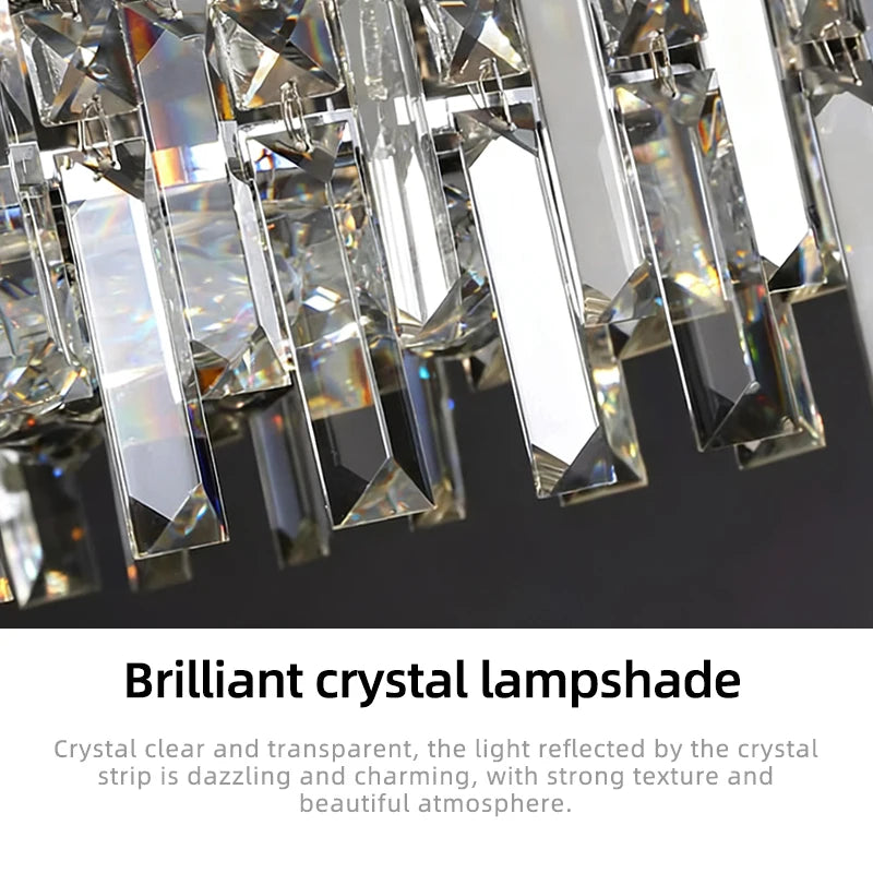Pendant Lamp for Kitchen Over the Table Nordic Luxury Dining Room Crystal Chandelier Indoor Kitchen Island Crystal Hanging Lamp
