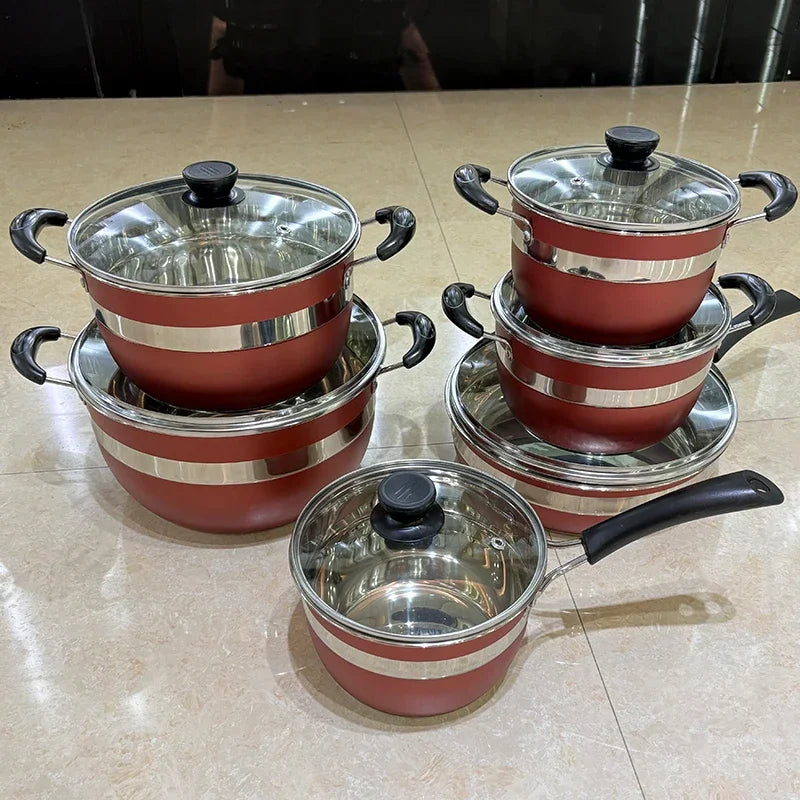 12pcs Stainless Steel Cookware Set