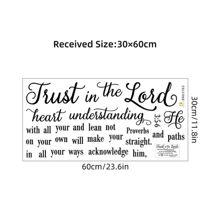 Scripture“Trust in the Lord With All Your Heart”Art Wall Stickers for Kids Room Bedroom Nursery Home Decoration Wall Decal