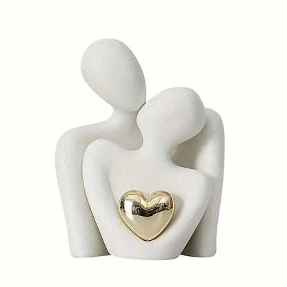 Romantic Couple Embrace Statue