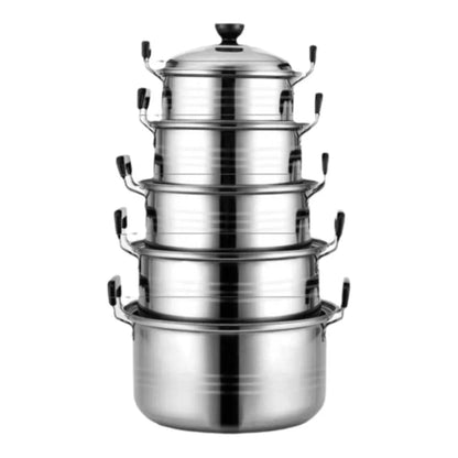 5pcs Stainless Steel Stock Pot Set