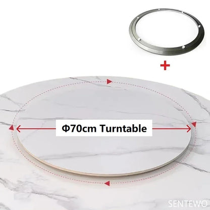 Designer Luxury round dinning Marble Rock Slab dining table set 6 chairs mesa comedor sillas furniture Stainless steel gold base