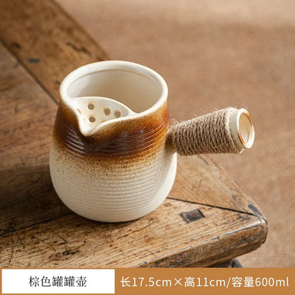 Ceramic Baked Milk Tea Pot Can Be Dry Boiled Boiled Tea Warm Milk Pot Teapot Tea Infuser