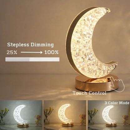 Crystal Touch Dimmable LED USB Bedside Light