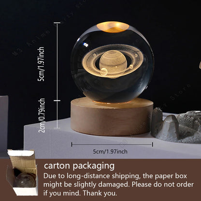 3D Crystal Ball Galaxy Lamp