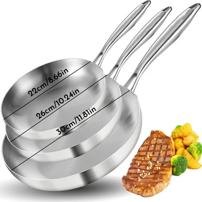 304 Stainless Steel Frying Pan Set