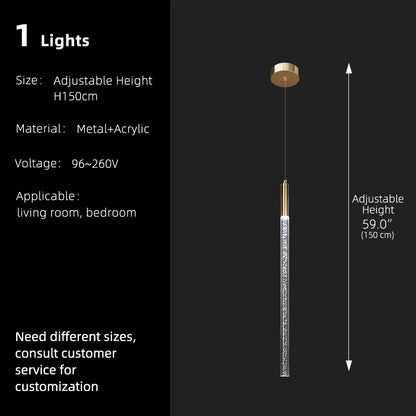 Modern Ceiling Chandeliers Kitchen Island Acrylic Pendant Light Chandelier Over the Dining Table Lighting Luxury Hanging Lamp