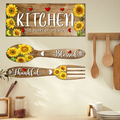 Creative Romantic Sunflower Kitchenware Self Adhesive Removable PVC Wall Stickers Room Kitchen Living Room Decoration Stickers