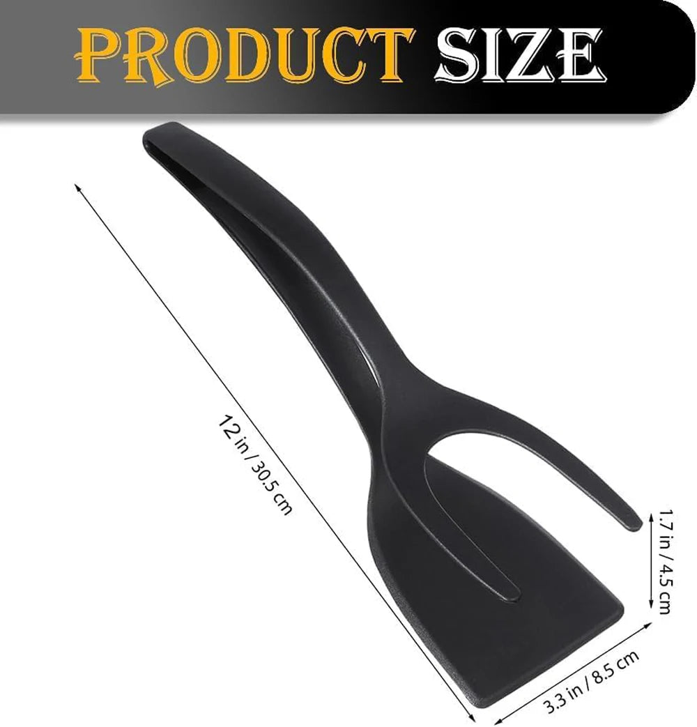 2-in-1 Spatula Tongs Nonstick Egg Flipper