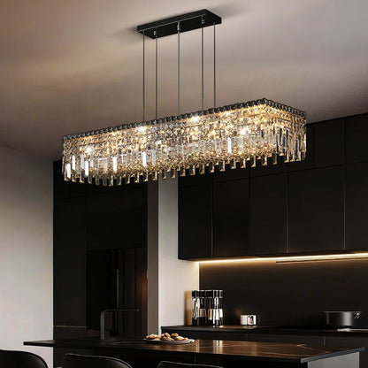 Pendant Lamp for Kitchen Over the Table Nordic Luxury Dining Room Crystal Chandelier Indoor Kitchen Island Crystal Hanging Lamp
