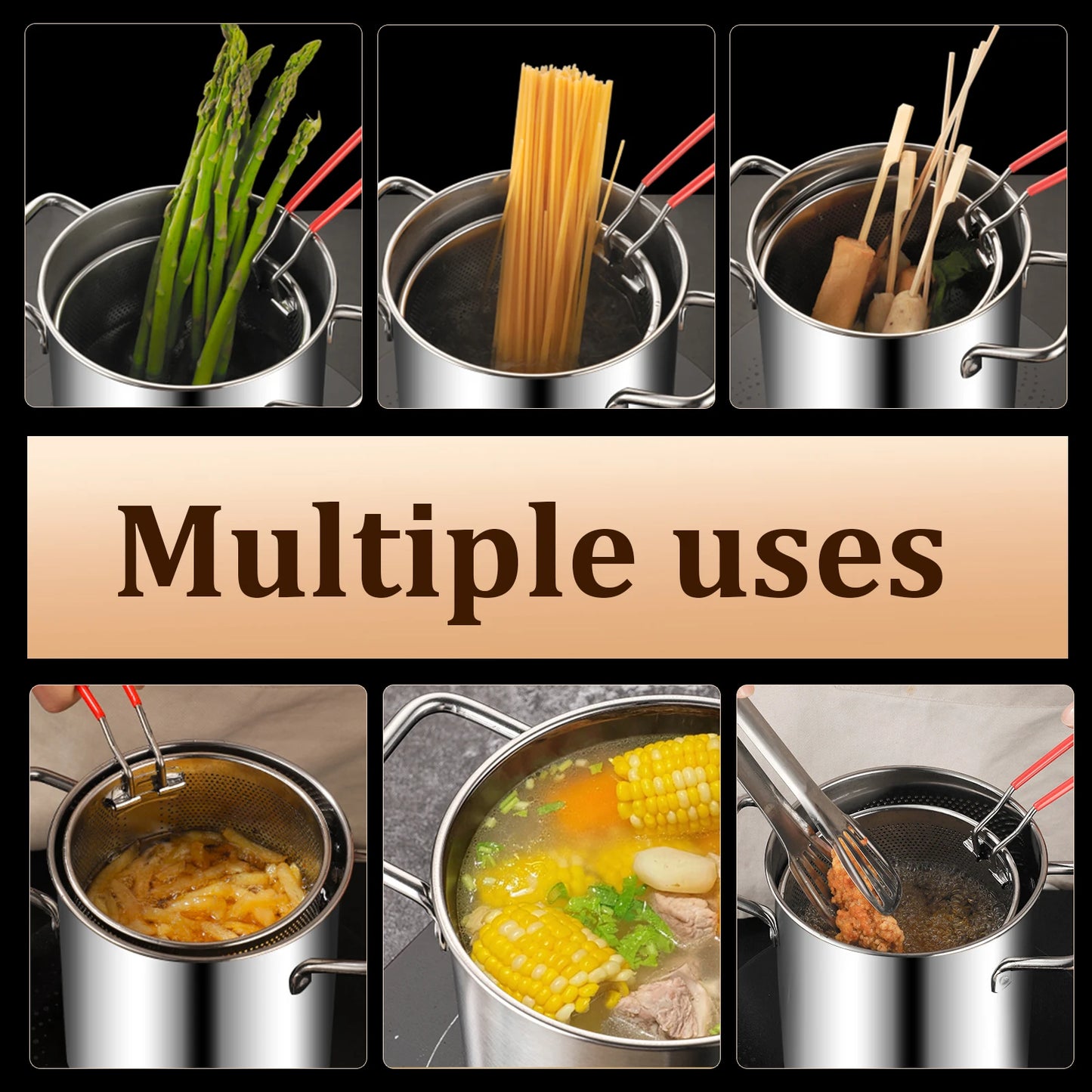 304 Stainless Steel Deep Fryer Pot