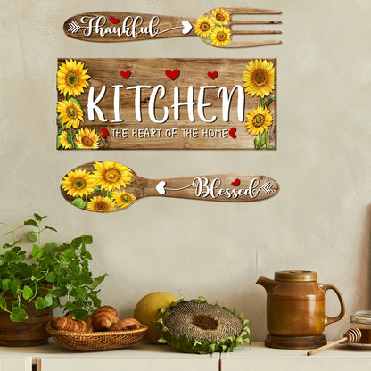 Creative Romantic Sunflower Kitchenware Self Adhesive Removable PVC Wall Stickers Room Kitchen Living Room Decoration Stickers