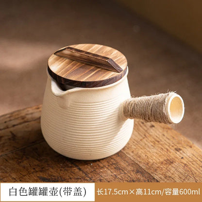 Ceramic Baked Milk Tea Pot Can Be Dry Boiled Boiled Tea Warm Milk Pot Teapot Tea Infuser