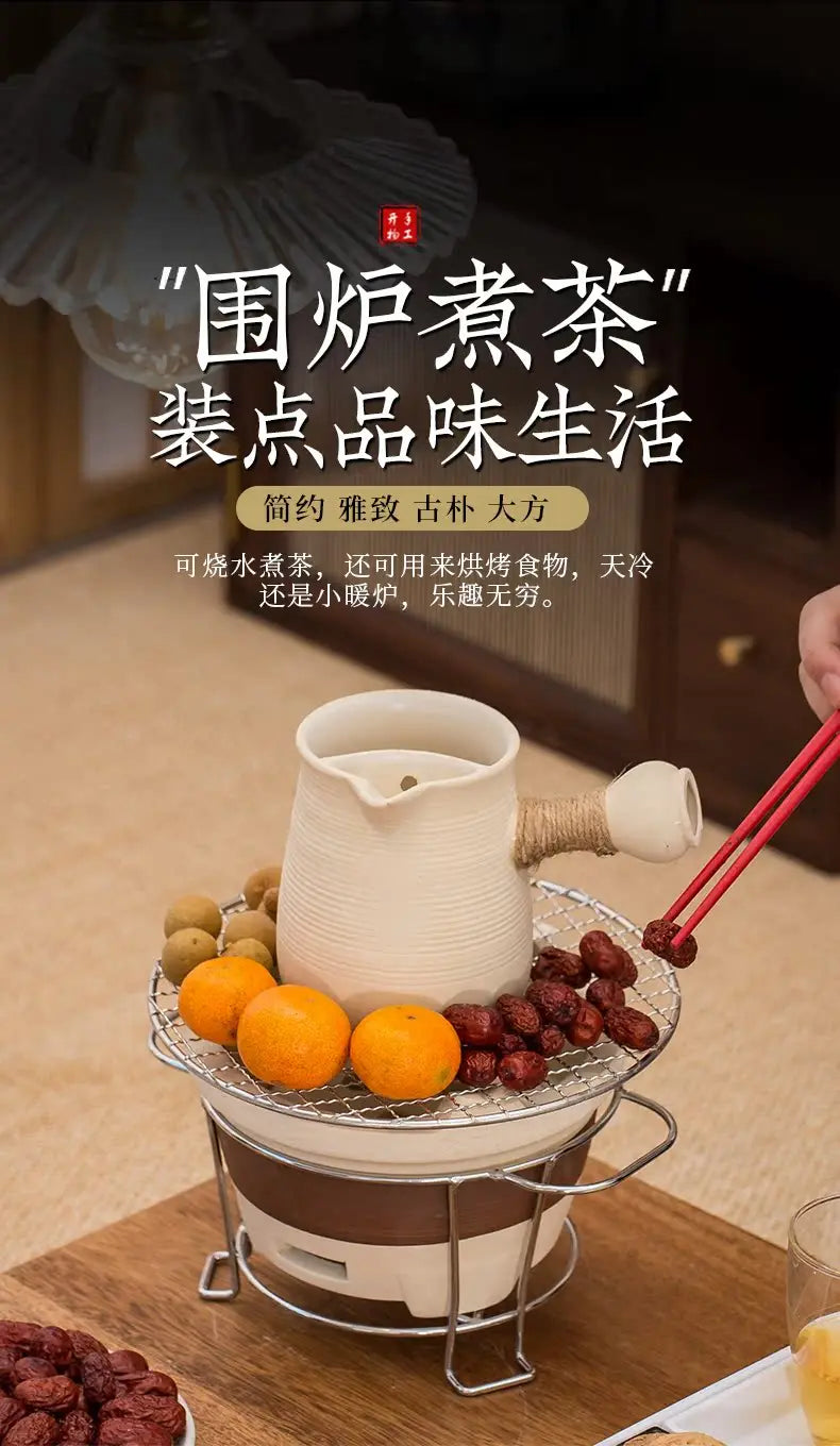 Ceramic Baked Milk Tea Pot Can Be Dry Boiled Boiled Tea Warm Milk Pot Teapot Tea Infuser