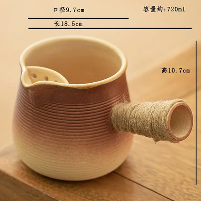 Ceramic Baked Milk Tea Pot Can Be Dry Boiled Boiled Tea Warm Milk Pot Teapot Tea Infuser