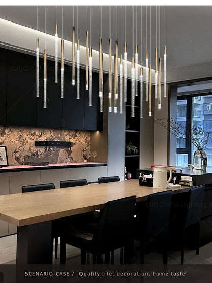 Modern Ceiling Chandeliers Kitchen Island Acrylic Pendant Light Chandelier Over the Dining Table Lighting Luxury Hanging Lamp