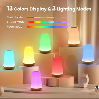 13 Colors Touch Remote Rechargeable LED Lamp