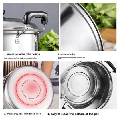 5pcs Stainless Steel Stock Pot Set