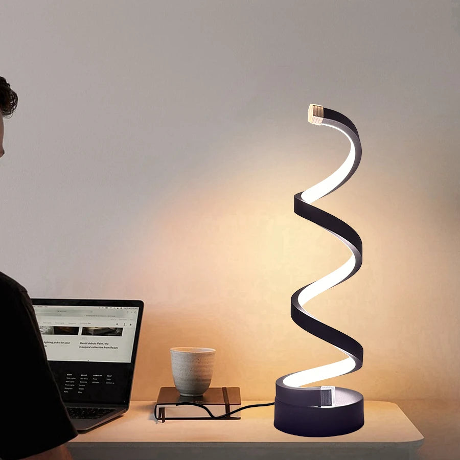 Modern Spiral Touch Bedside Lamp