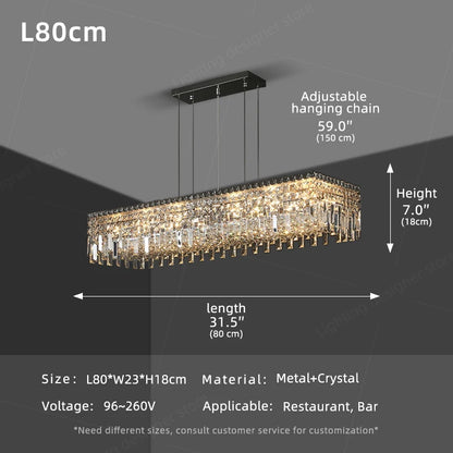 Pendant Lamp for Kitchen Over the Table Nordic Luxury Dining Room Crystal Chandelier Indoor Kitchen Island Crystal Hanging Lamp