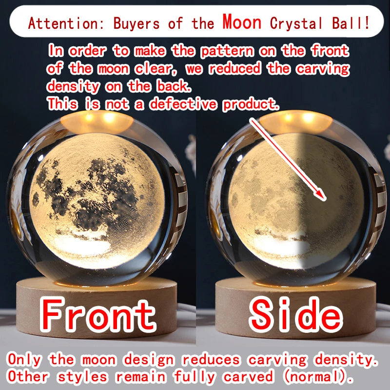 3D Crystal Ball Galaxy Lamp