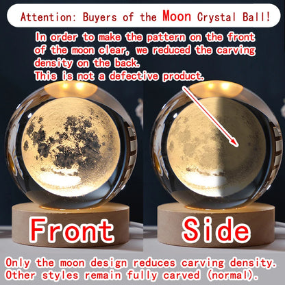 3D Crystal Ball Galaxy Lamp