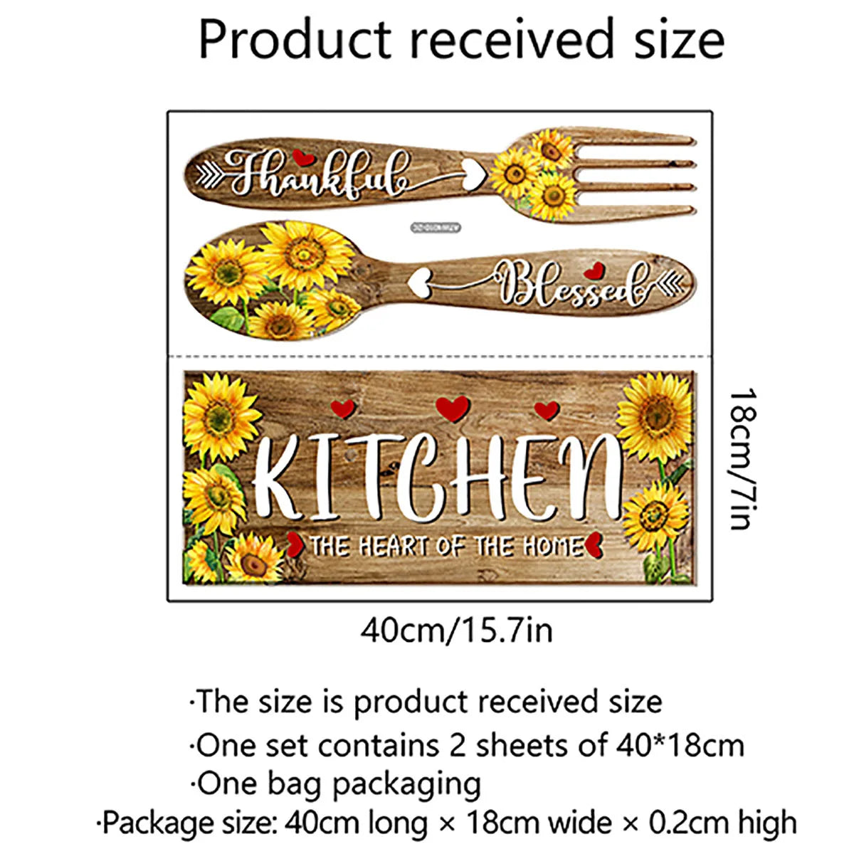 Creative Romantic Sunflower Kitchenware Self Adhesive Removable PVC Wall Stickers Room Kitchen Living Room Decoration Stickers