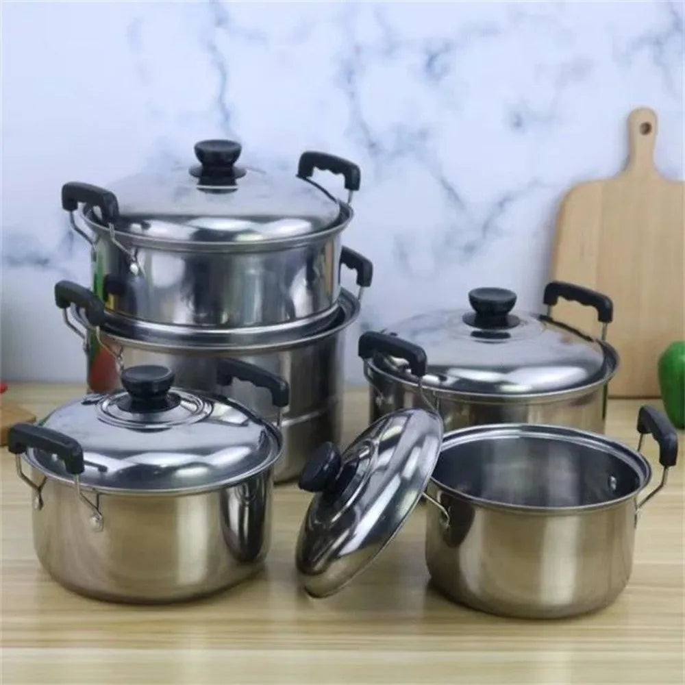 5pcs Stainless Steel Stock Pot Set