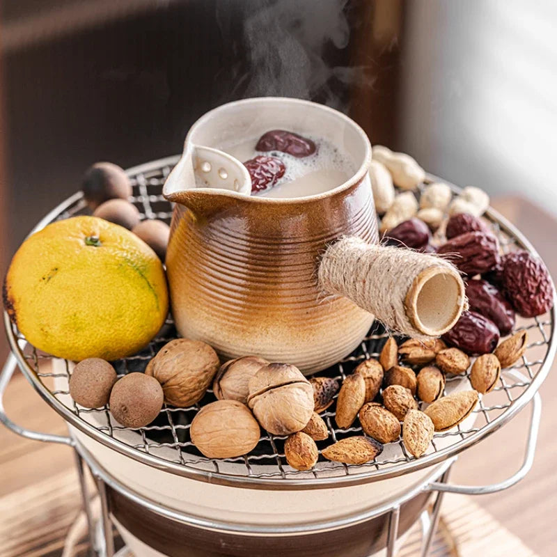 Ceramic Baked Milk Tea Pot Can Be Dry Boiled Boiled Tea Warm Milk Pot Teapot Tea Infuser