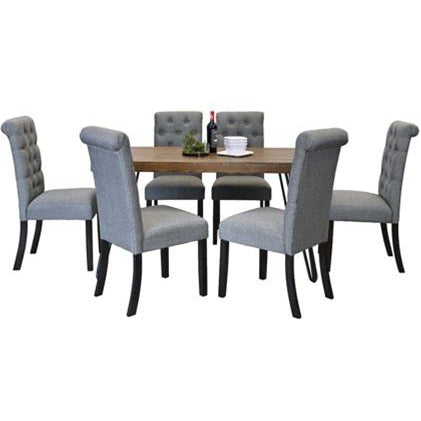 Roundhill Furniture Ashford 7-Piece Dining Set with Hairpin Table and 6 Chairs