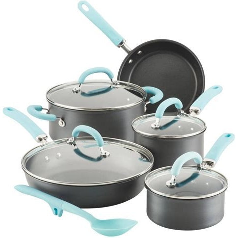 Rachael Ray Create Delicious 10-Piece Hard-Anodized Aluminum Nonstick Cookware Set